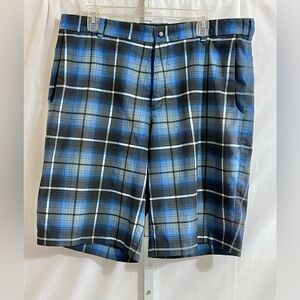 Nike Golf Tour Performance Lightweight Dri-Fit Blue/Blk Plaid Men's Shorts Sz36